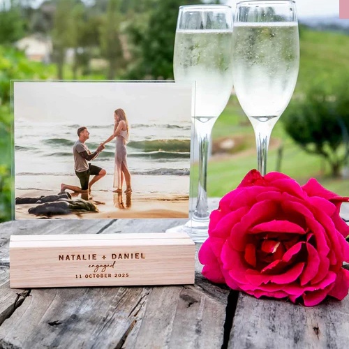 Personalised acrylic and wood frame